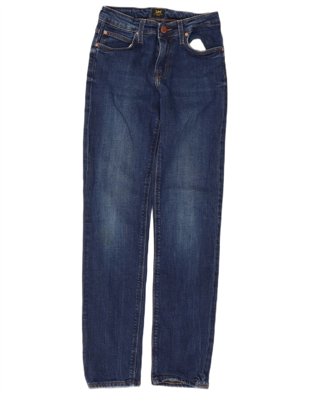 Lee Womens Elly Straight Jeans W24 L28 Blue Cotton