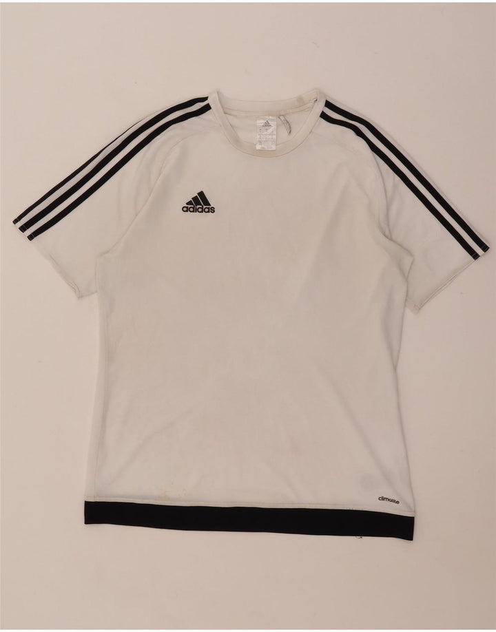 Adidas Mens Climalite T-Shirt Top Medium White Colourblock Polyester