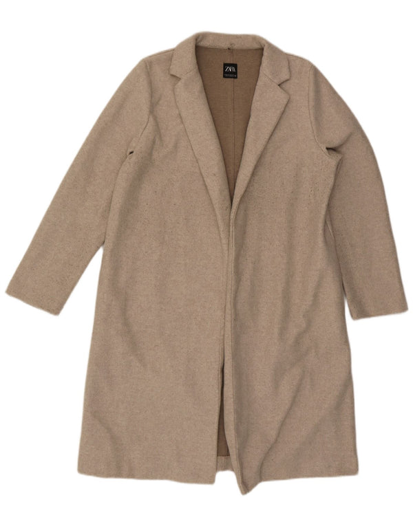 Zara Damen Offener Mantel UK 18 XL Beige
