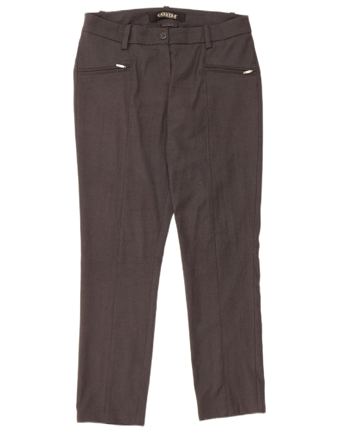 CARRERA Womens Slim Casual Trousers IT 46 Large W32 L29 Grey Polyester