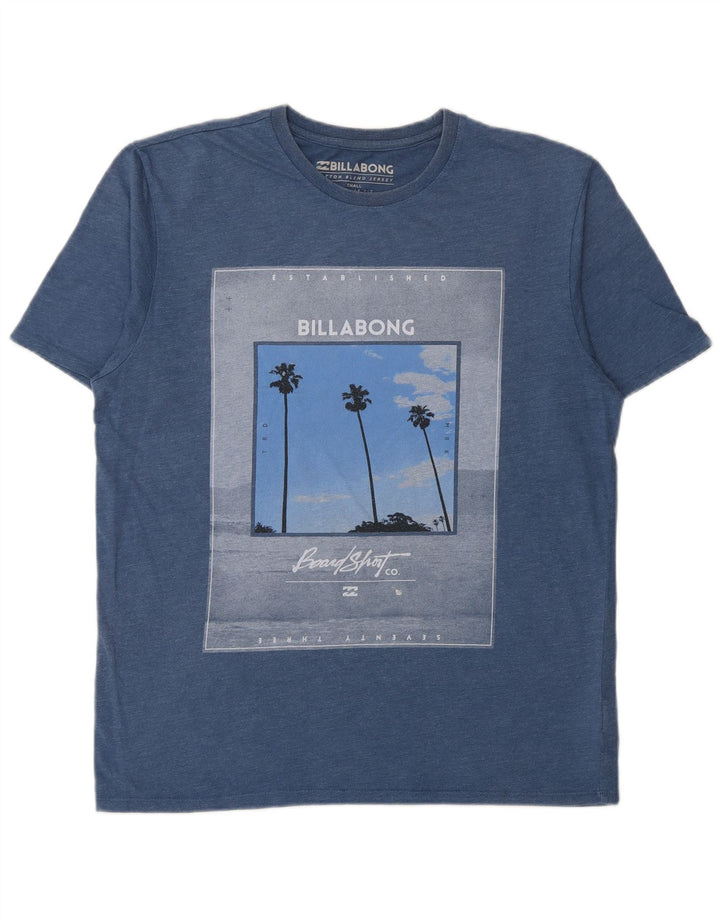 Billabong Mens Regular Fit Graphic T-Shirt Top Small Blue Cotton