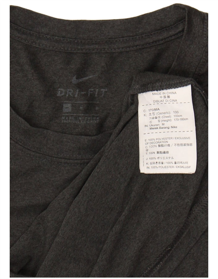 NIKE Mens Dri Fit T-Shirt Top Medium Black Polyester