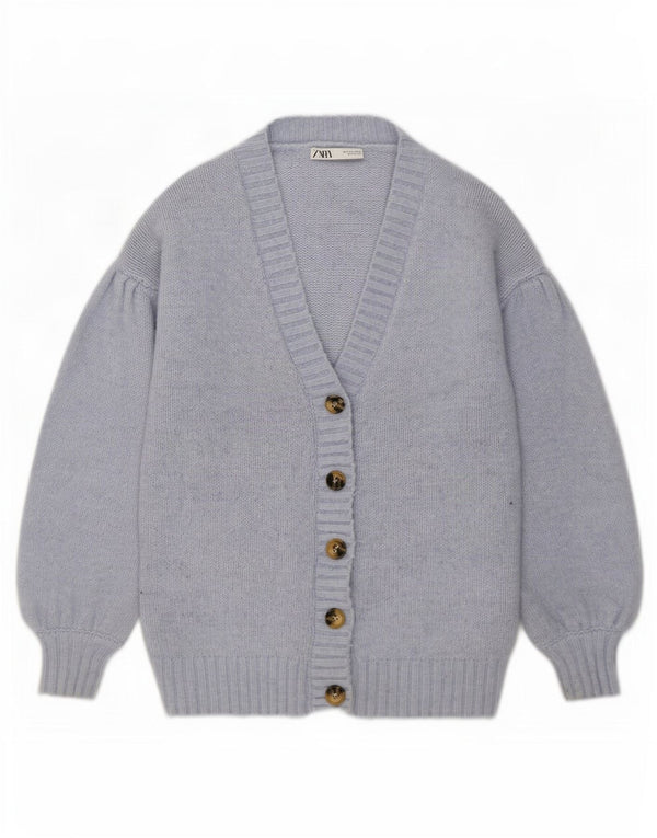 Pulover cardigan supradimensionat pentru femei Zara UK 10 Poliester albastru mic