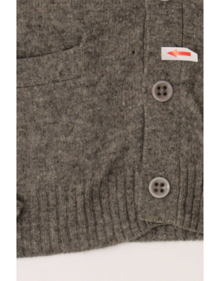Penguin Cardigan Pull Homme Gris Moyen Laine d'Agneau