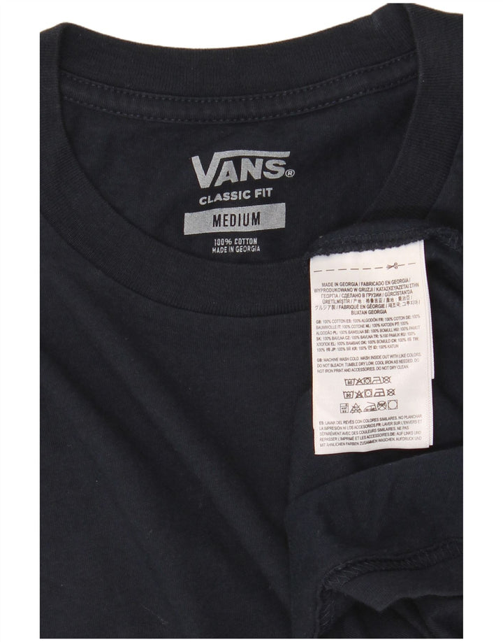Vans Mens Classic Fit T-Shirt Top Medium Navy Blue Cotton