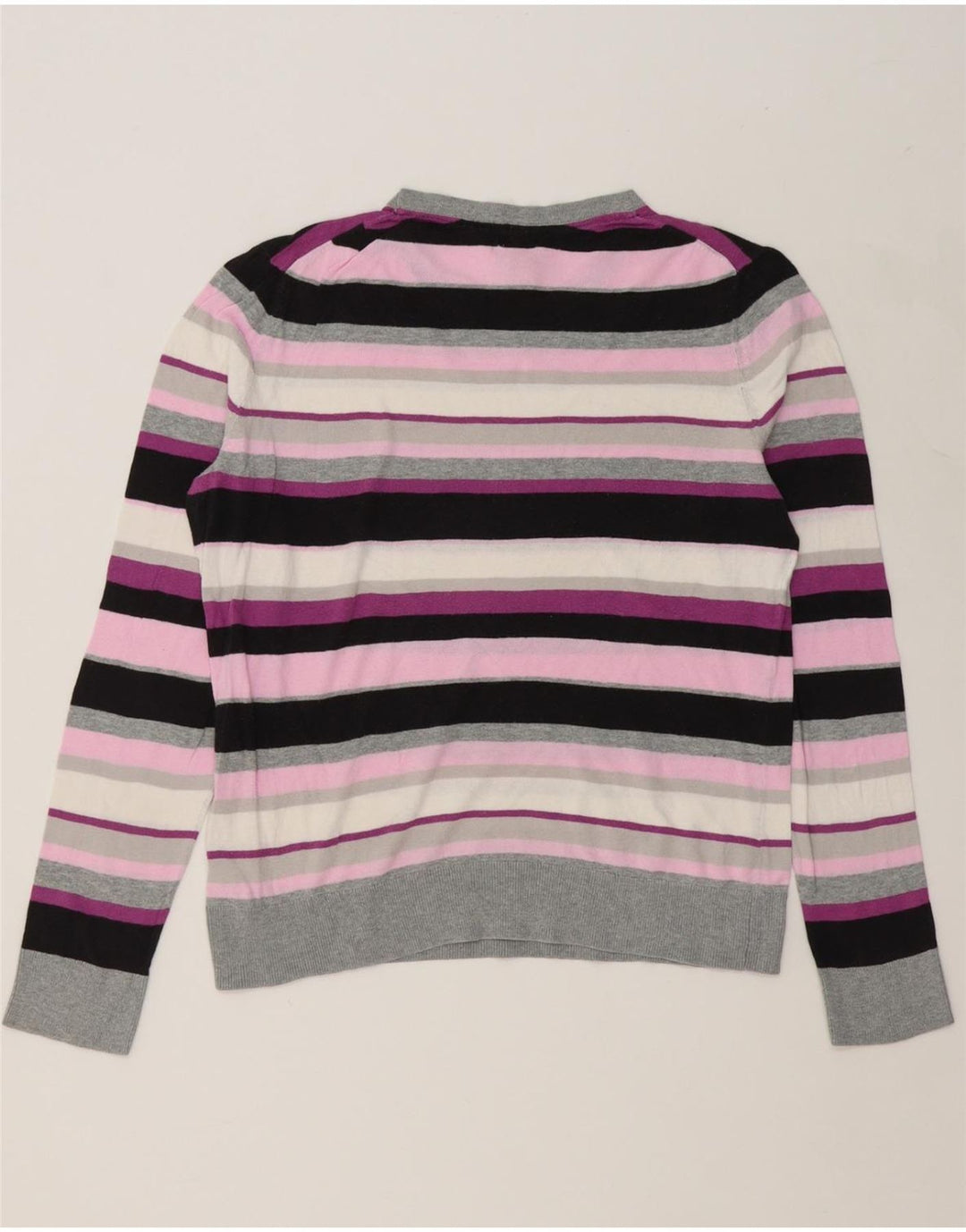IZOD Womens Crew Neck Jumper Sweater UK 16 Large Multicoloured Striped Vintage Izod and Second-Hand Izod from Messina Hembry 