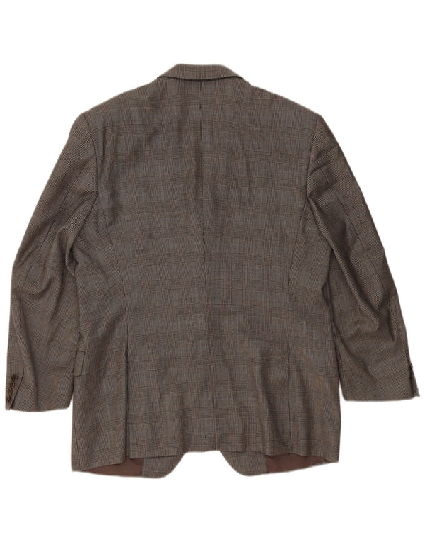 Giacca Blazer 3 Bottoni Canali Uomo IT 54 2XL Lana a quadri Grigi