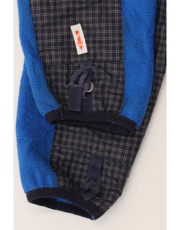 The North Face Boys Hooded Fleece Jacket 10-11 Years Medium Blue Check