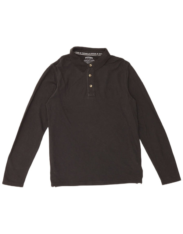 Fat Face Mens Long Sleeve Polo Shirt Large Black Cotton
