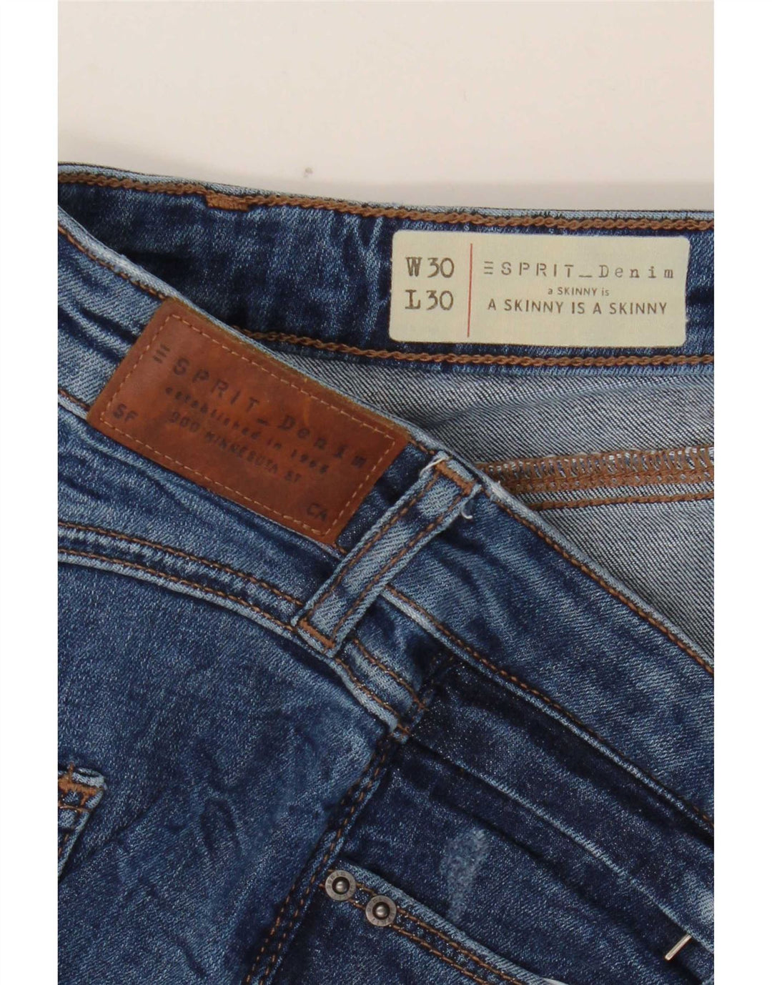 Esprit Womens Skinny Jeans W30 L30 Blue Cotton
