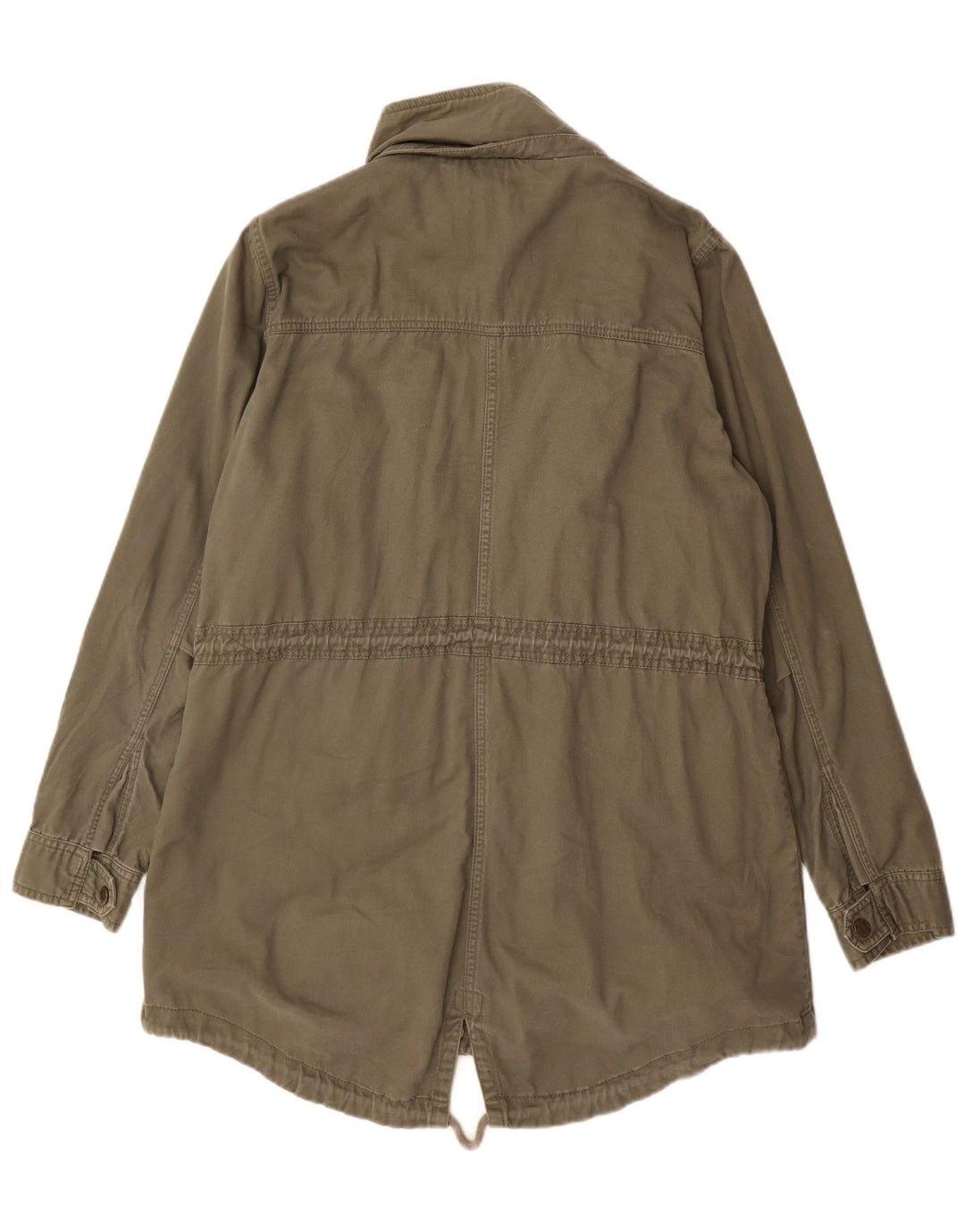 Fat Face Dame Parka Jacket UK 16 Stor Khaki Bomuld