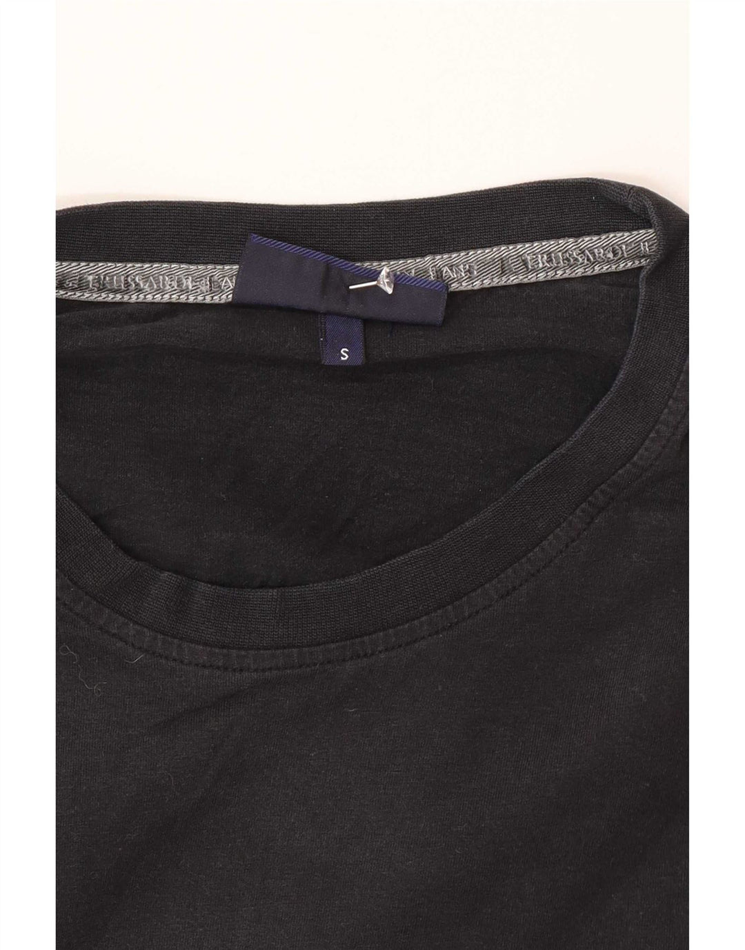 Trussardi Jeans Top Grafico da Uomo Manica Lunga Piccolo Nero