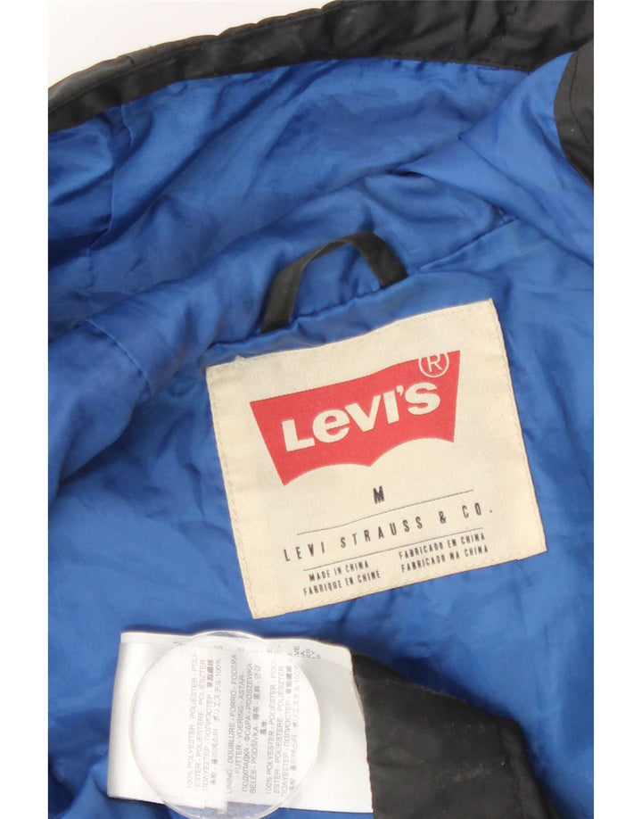 Levi's Mens Hooded Windbreaker Jacket UK 38 Medium Black Polyester