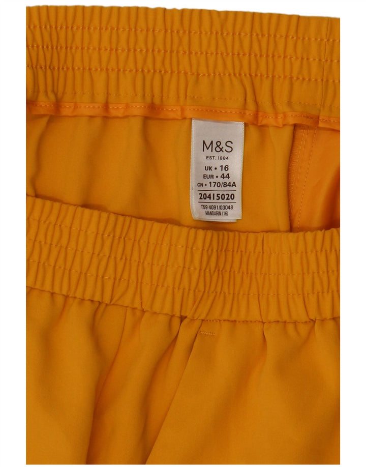 Marks & Spencer Jupe droite pour femme UK 16 Large W34 Jaune Polyester