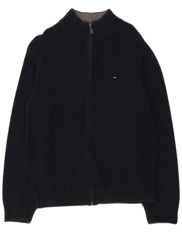 Tommy Hilfiger dame cardigan sweater med lynlås UK 18 XL marineblå bomuld