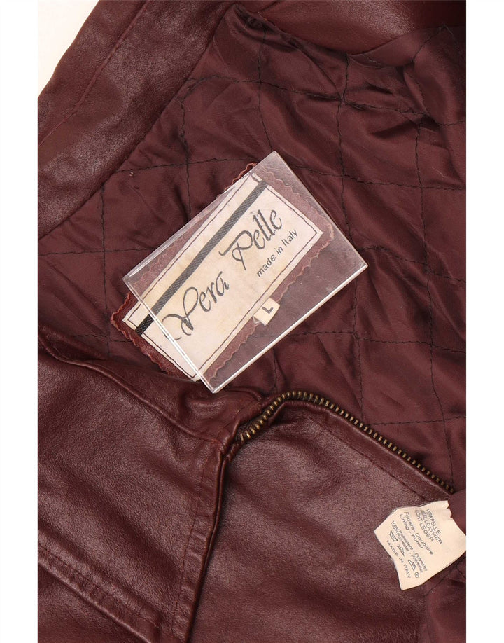 Vintage Mens Leather Jacket UK 40 Large Burgundy