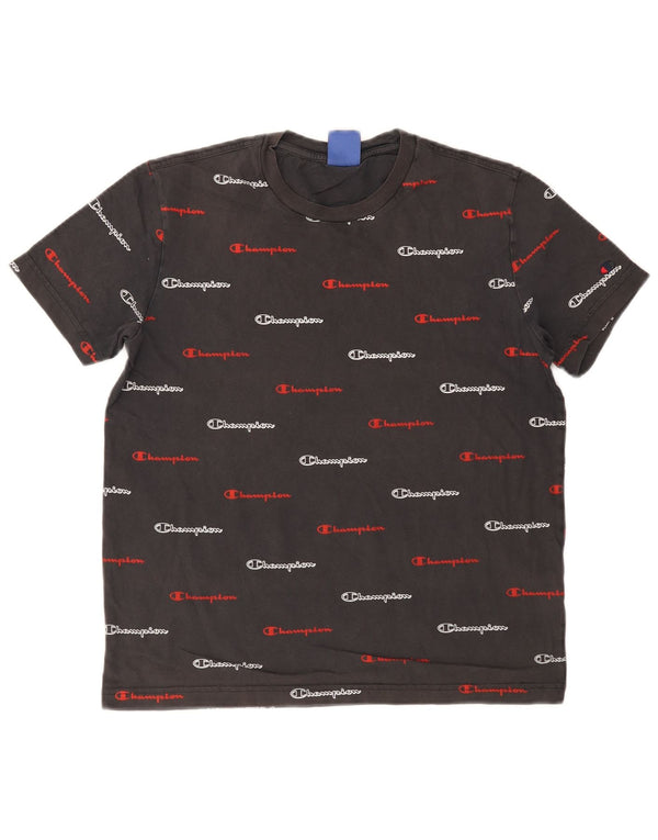 Champion Mens Graphic T-Shirt Top Small Grey Cotton
