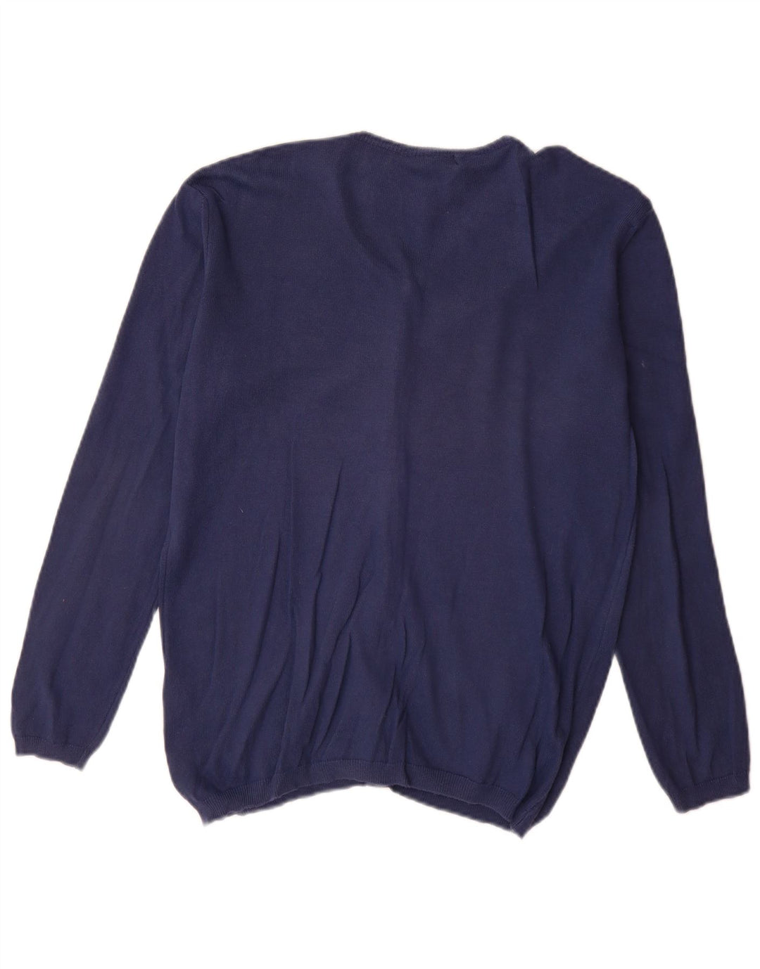Zara Womens Cardigan Sweater UK 14 Medium Navy Blue Cotton
