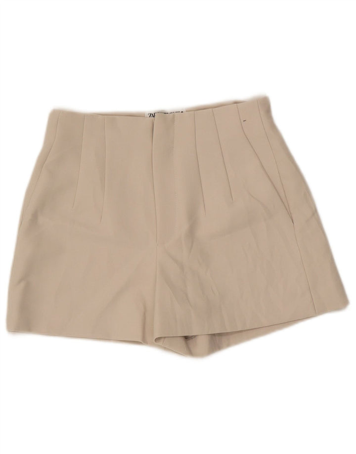 Zara Womens Pegged Hot Pants Medium W28 Beige Polyester