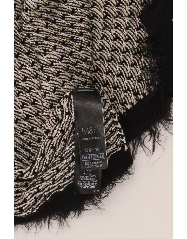Marks & Spencer Dame Oversized Cardigan Sweater UK 16 Large Black