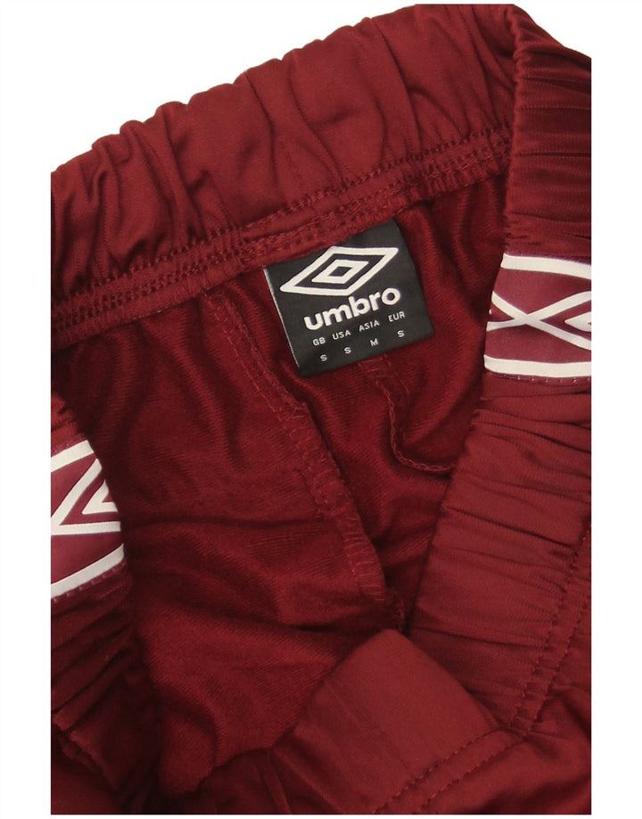 Umbro Mens Graphic Tracksuit Trousers Small Burgundy Polyester