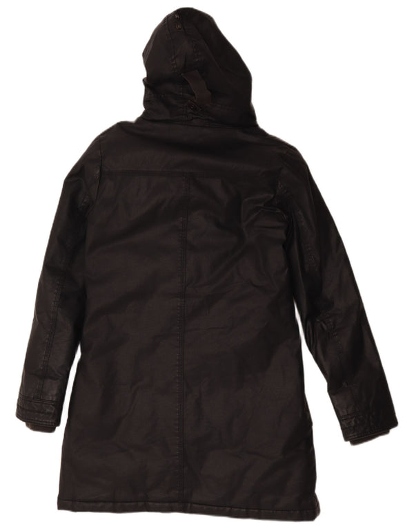 Aeronautica Militare Abrigo acolchado de cera con capucha para hombre UK 42 XL Negro Sintético