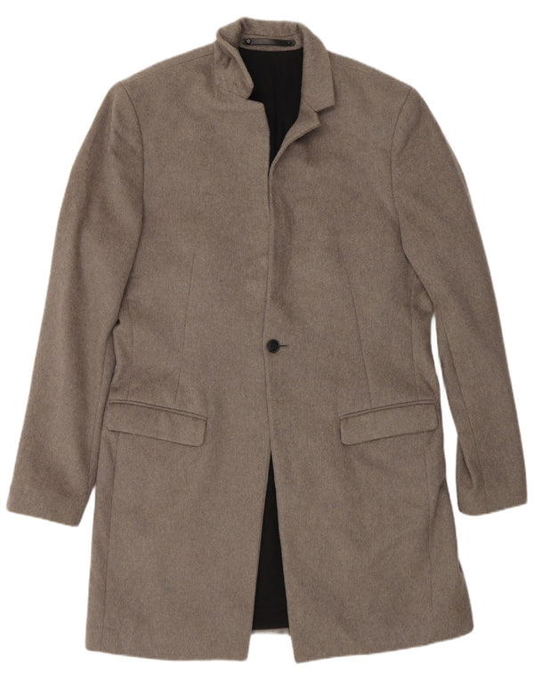Cappotto da uomo All Saints UK 40 Large in lana grigia