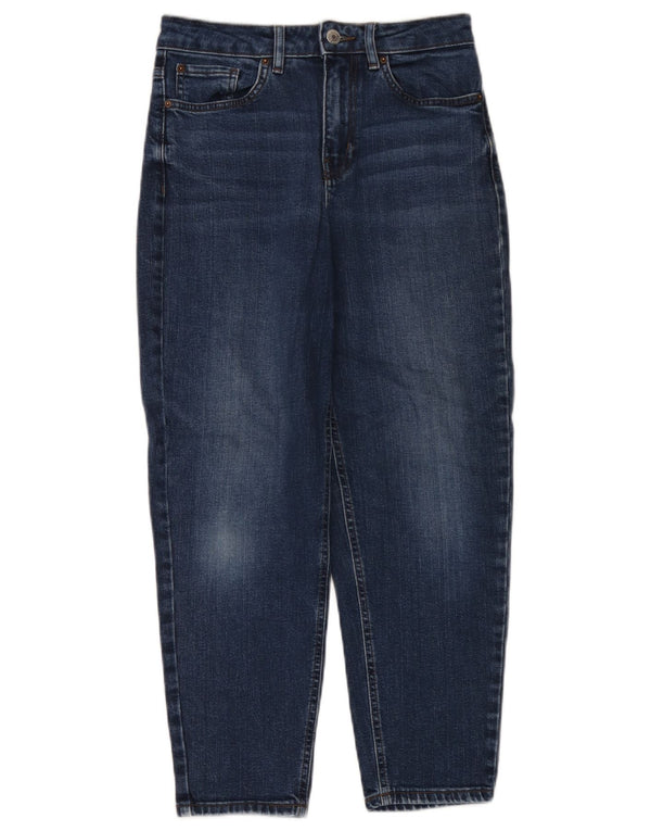 Marks & Spencer Damen Mom-Jeans mit schmal zulaufendem Bein und hoher Taille, UK 8, Größe S, W28, L26, Blau
