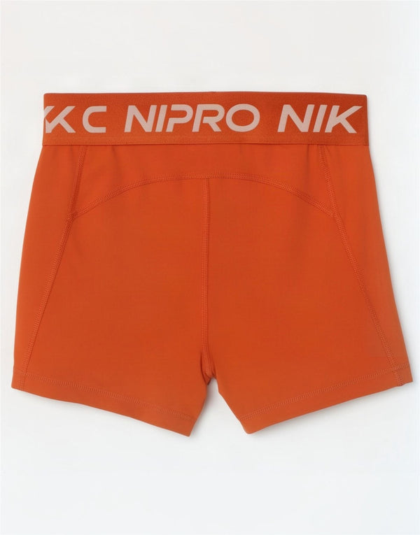 Nike Womens Dri Fit Graphic Sport Shorts UK 8 Small Orange Polyester