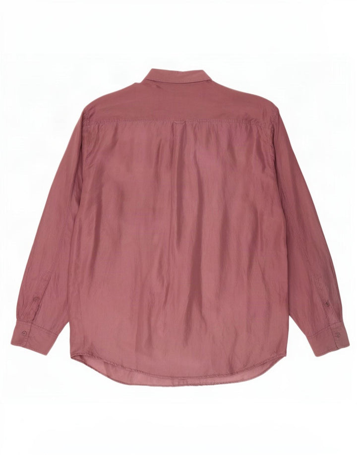 Chemise homme vintage Soie bordeaux moyenne