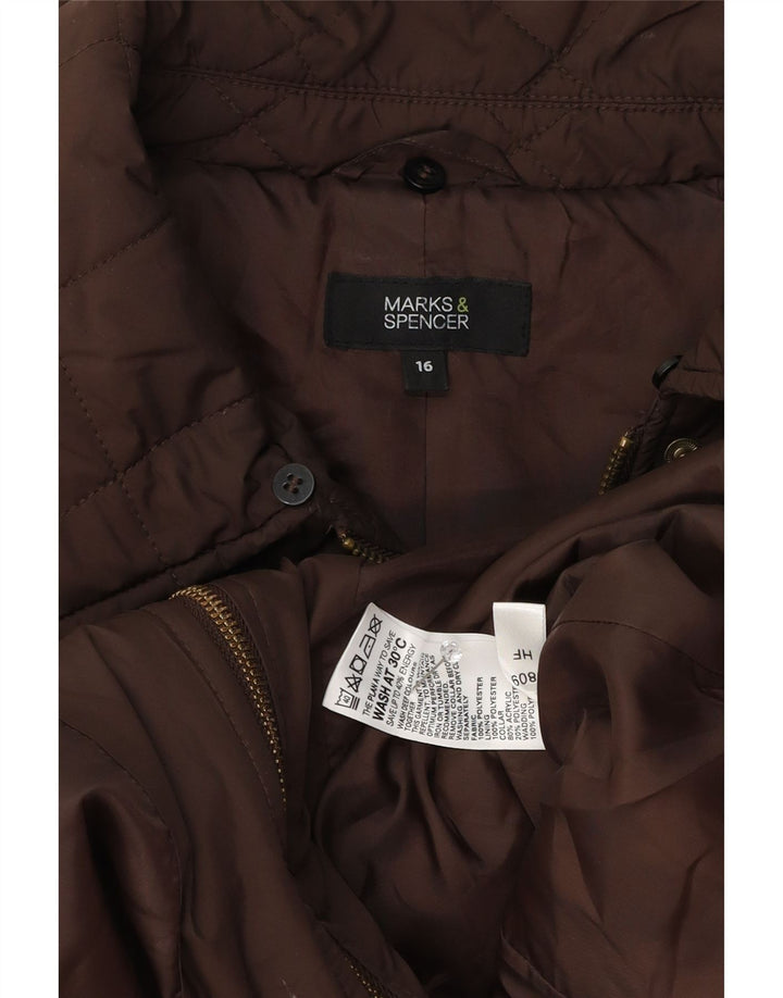 Marks & Spencer Chaqueta acolchada para mujer UK 46 Grande Poliéster marrón