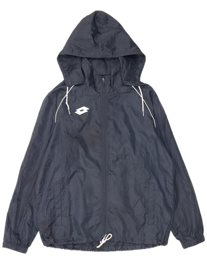 Giacca antipioggia da uomo con cappuccio Lotto UK 40 Large in poliestere blu navy