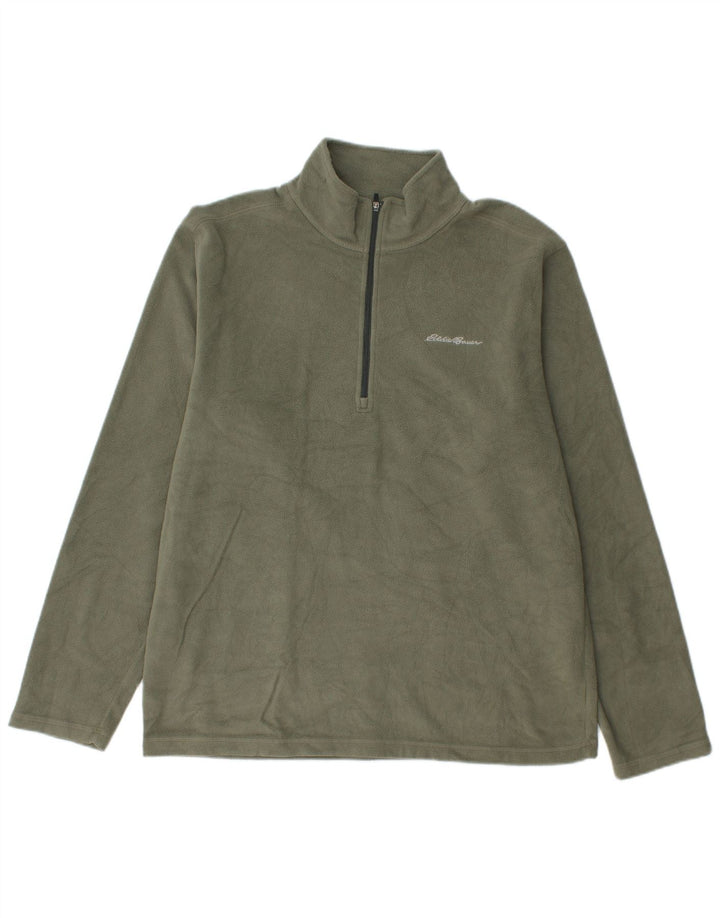 Eddie Bauer Fleece Jumper med lynlås til mænd Medium Khaki Polyester
