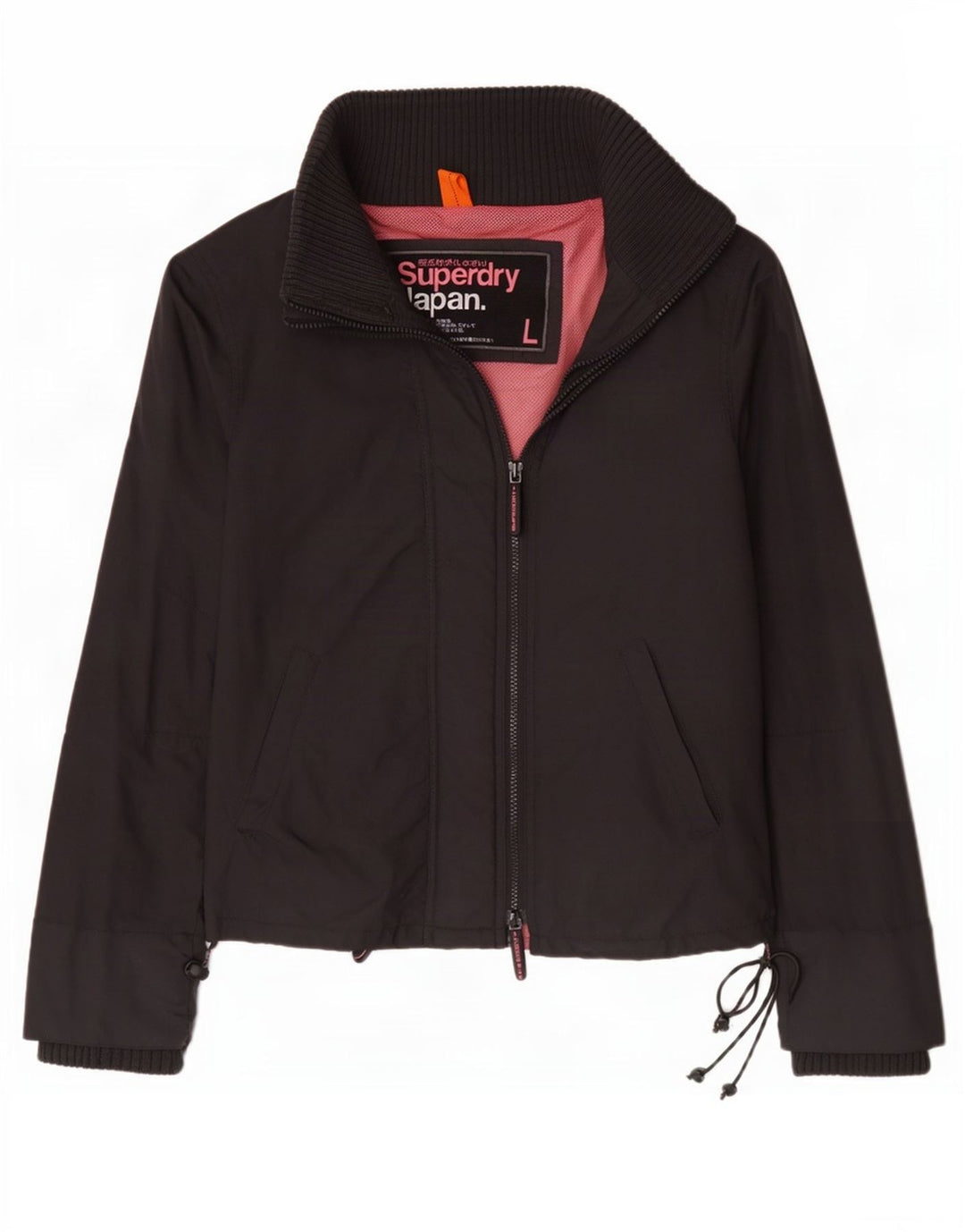 Jaqueta de chuva feminina Superdry UK 16 grande nylon preto