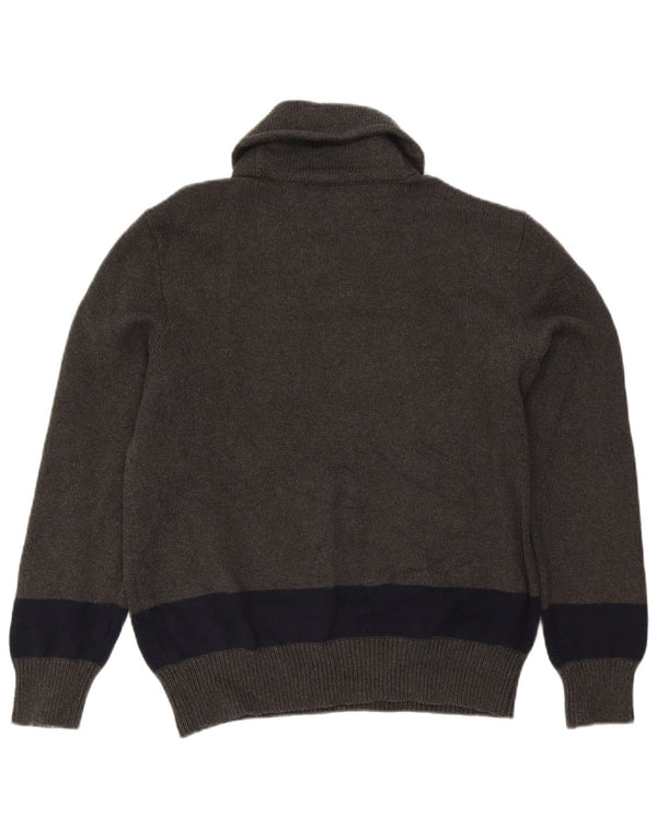 Polo Ralph Lauren Herre Shawl Neck Jumper Sweater Stor Grå Colourblock