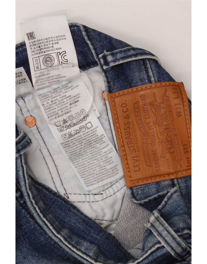Levi's Herre 511 Slim Jeans W31 L34 Blå Bomuld