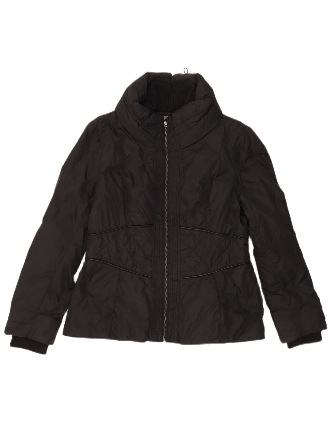 Zara Quiltet jakke til kvinder UK 18 XL Sort Polyester