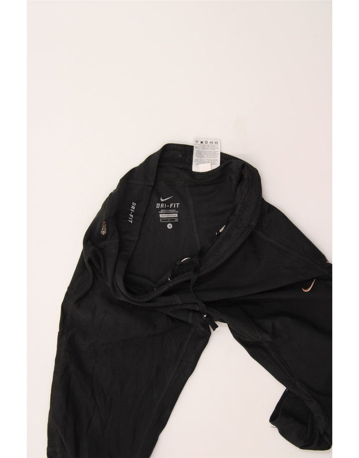 NIKE Womens Dri Fit Capri Tracksuit Trousers UK 8 Small Black Polyester Vintage Nike and Second-Hand Nike from Messina Hembry 