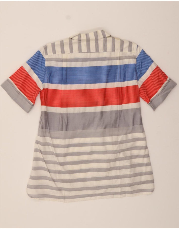 VINTAGE Mens Pullover Shirt Size 16 41 Large Multicoloured Striped Vintage Vintage and Second-Hand Vintage from Messina Hembry 