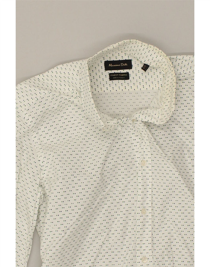 MASSIMO DUTTI Mens Shirt Large White Spotted | Vintage Massimo Dutti | Thrift | Second-Hand Massimo Dutti | Used Clothing | Messina Hembry 