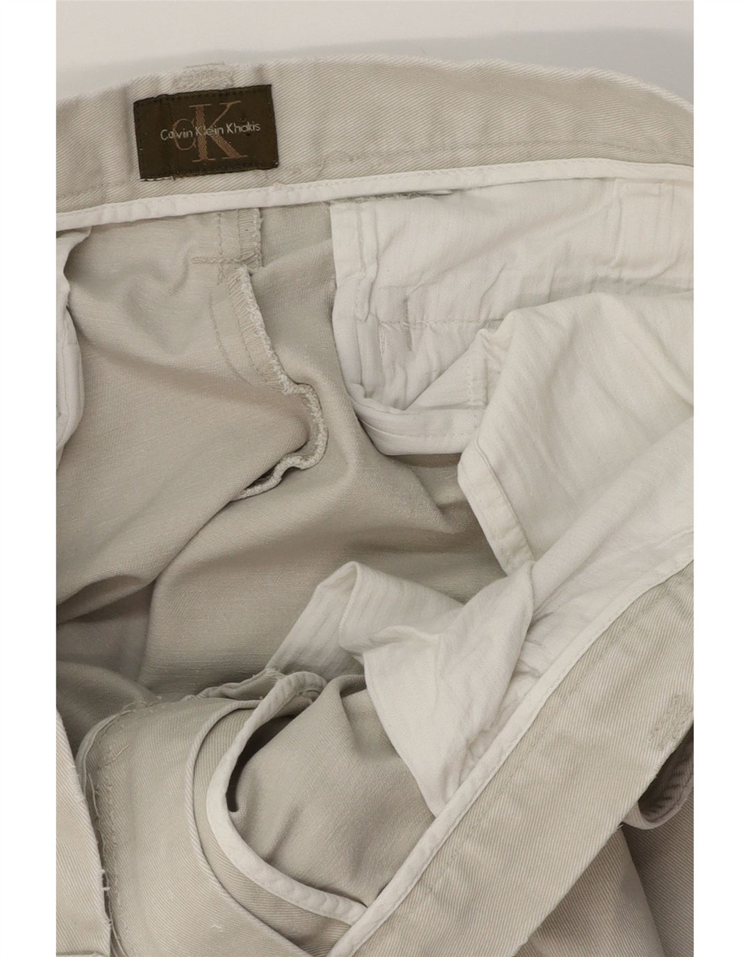 Calvin Klein Mens Bootcut Chino Trousers W34 L32 Beige