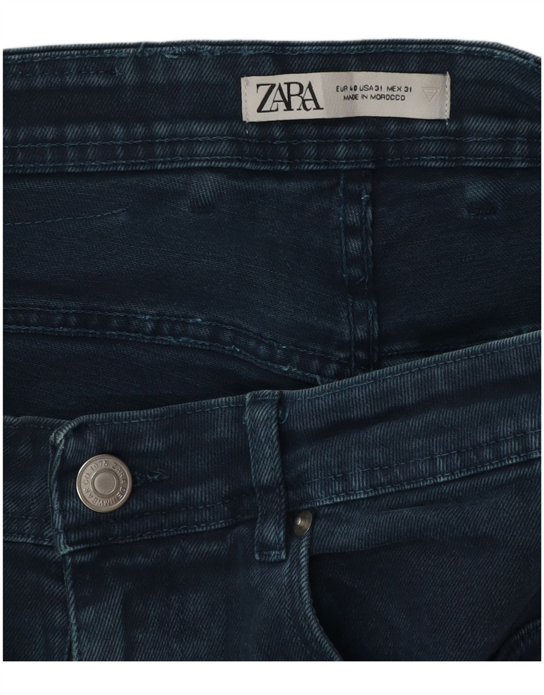 Zara Mens Denim Shorts EU 40 Medium W31 Navy Blue Cotton