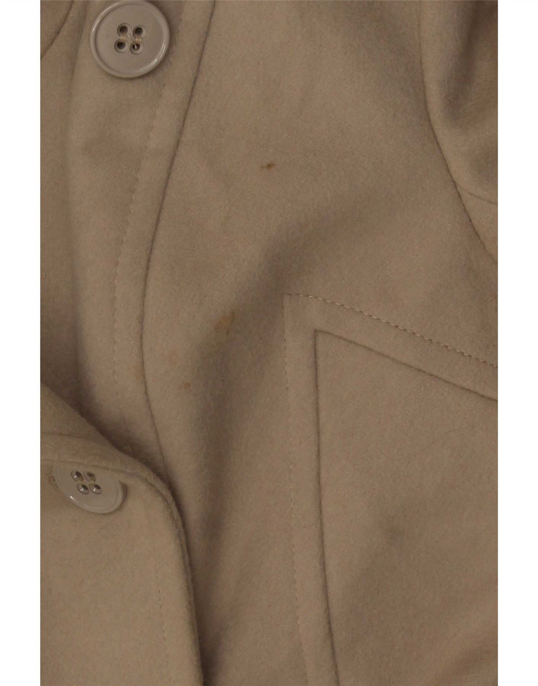 Reiss Dame Dobbeltradet Frakke UK 6 XS Beige Virgin Wool