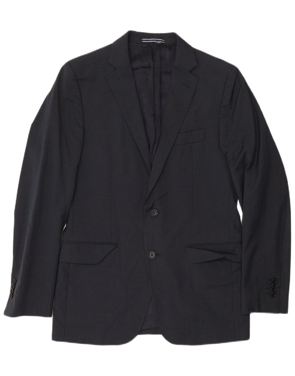 Jaqueta Blazer Masculina Massimo Dutti com 2 Botões EU 48 Médio Azul Marinho Riscas de Giz