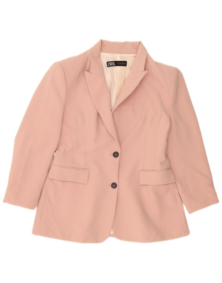 Zara Dame 2 Button Blazer Jacket UK 18 XL Pink
