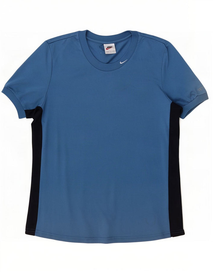 Nike T-shirt pour femme US 4/6 Petit Bleu Colorblock Polyester