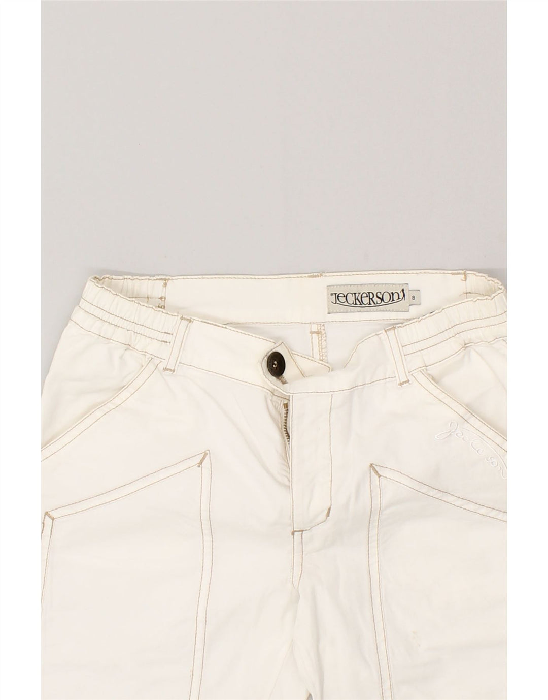 JECKERSON Boys Bermuda Shorts 7-8 Years W24 Off White Cotton | Vintage Jeckerson | Thrift | Second-Hand Jeckerson | Used Clothing | Messina Hembry 