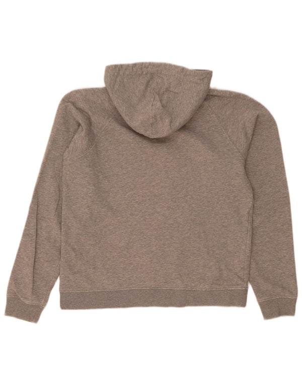 Champion Womens Graphic Hoodie Jumper UK 14 Medium Grey Cotton