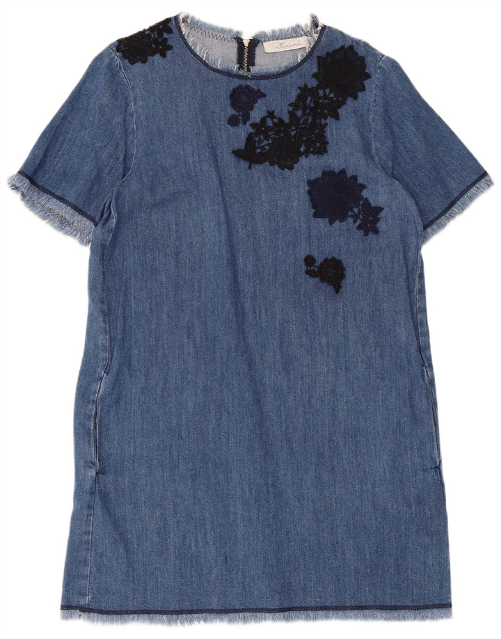 Intrend Robe en jean pour femme UK 44 Bleu moyen floral
