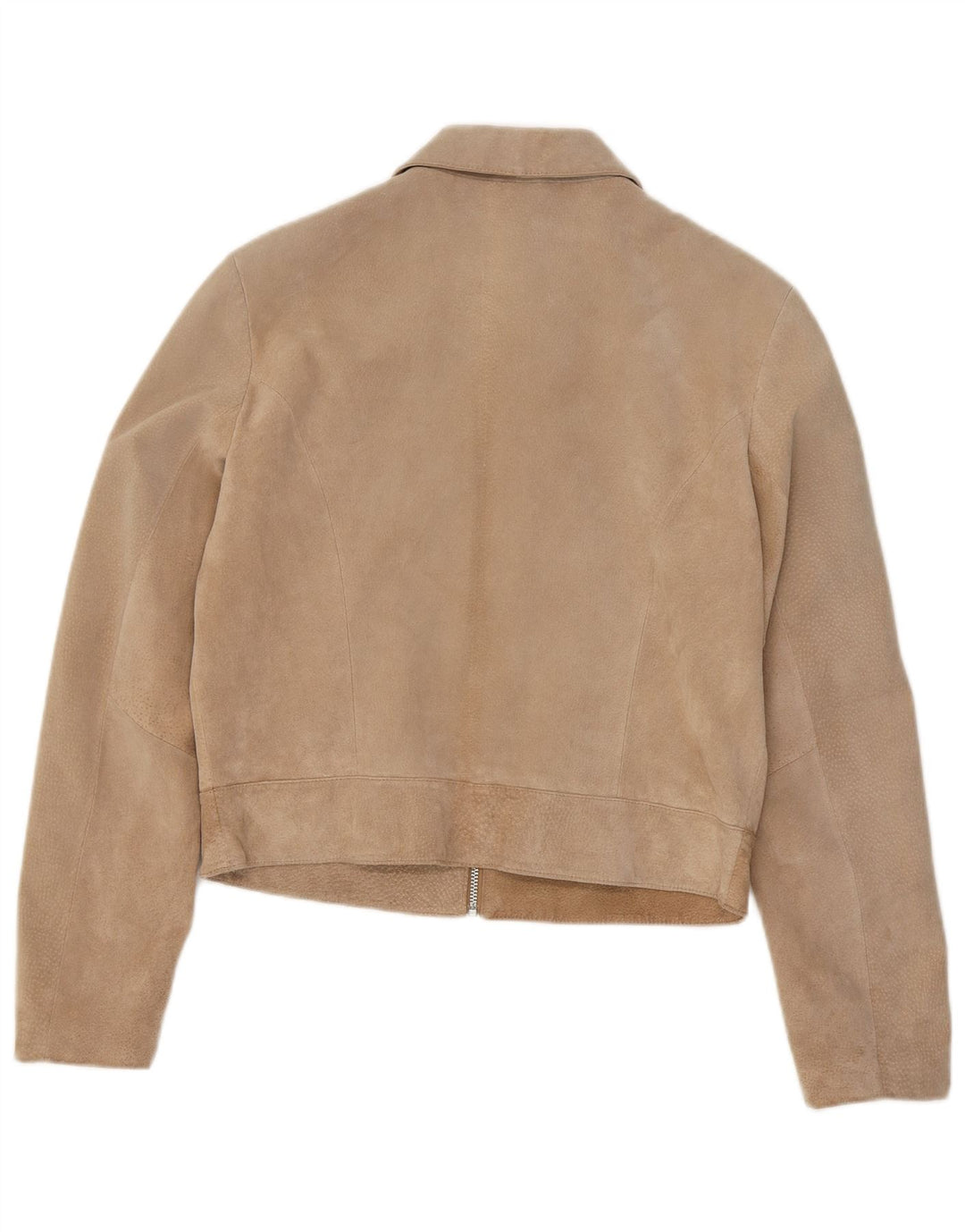 In Extenso Womens Crop Suede Jacket UK 18 XL Beige Leather